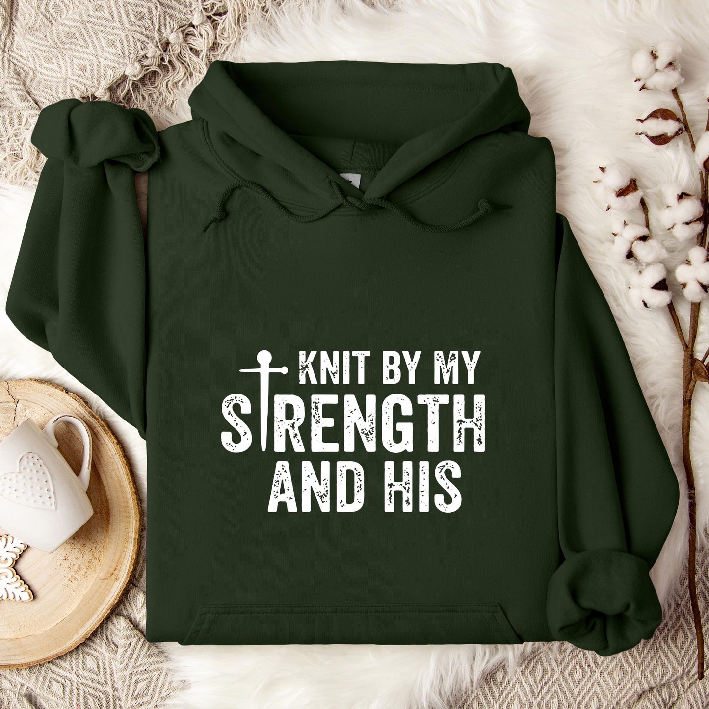 Knit By My Strength And His Hoodie