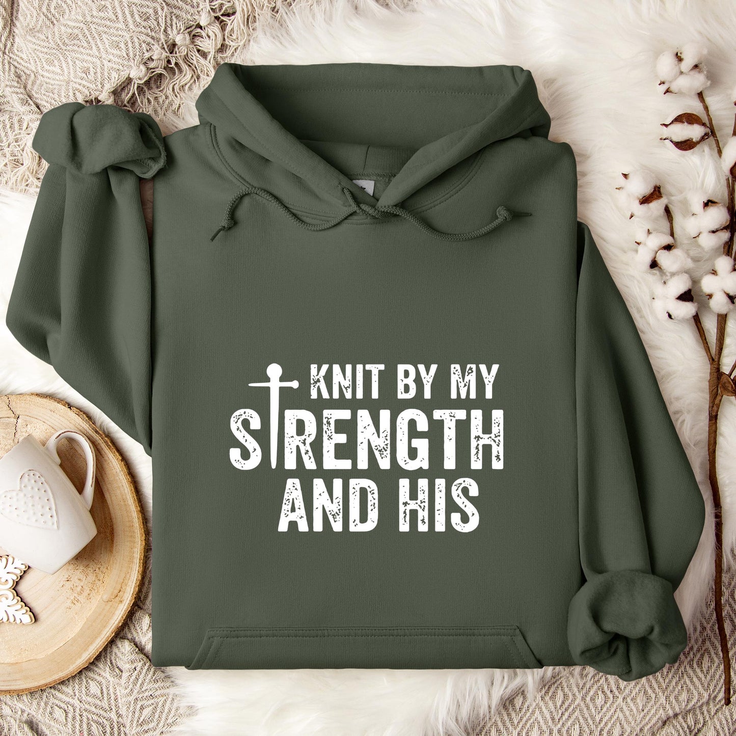 Knit By My Strength And His Hoodie
