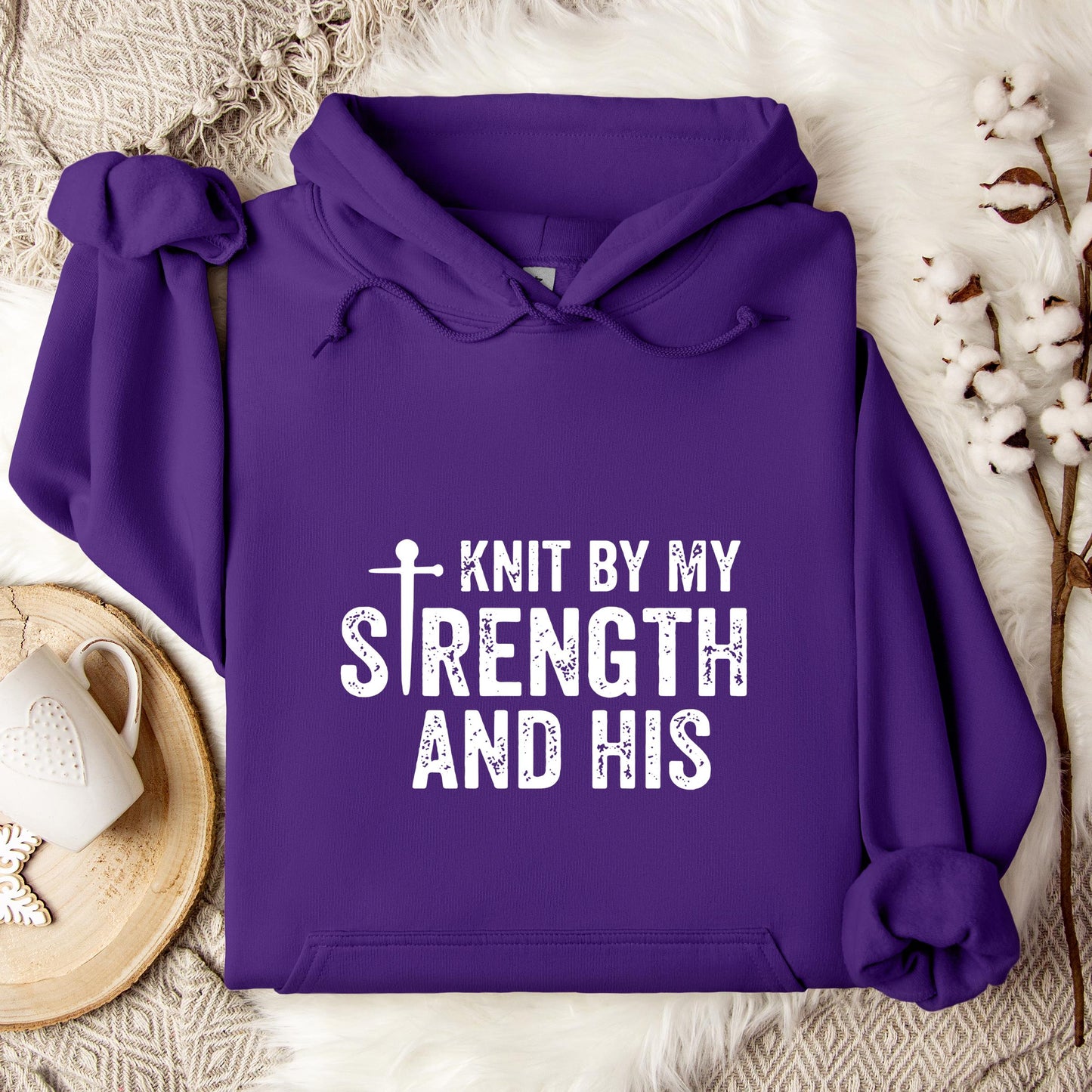 Knit By My Strength And His Hoodie