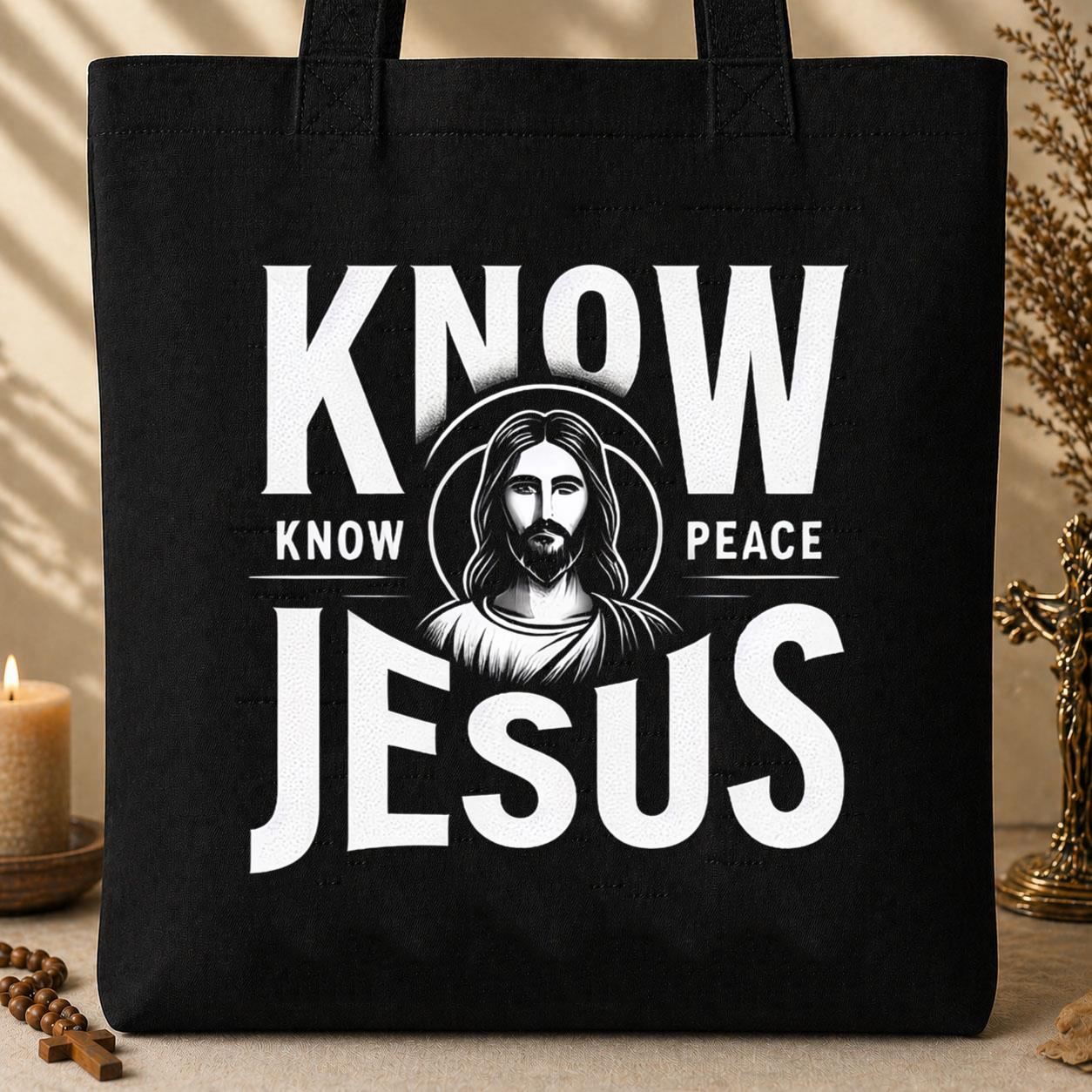 Know Jesus Know Peace Tote Bag