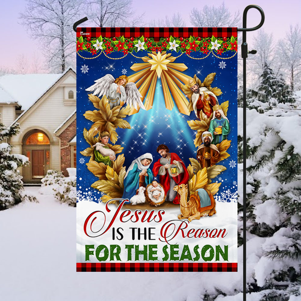 Jesus Christmas Flag Jesus Is The Reason For The Season Holy Night Nativity of Jesus Flag