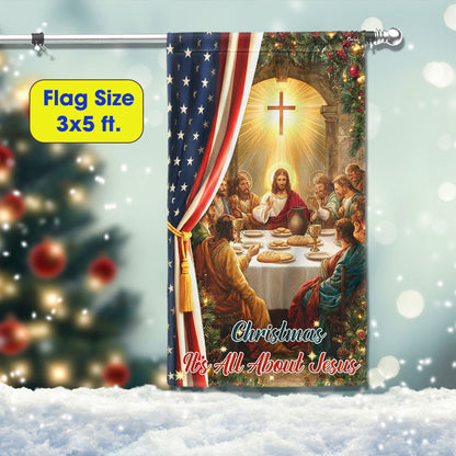 Christ Christmas Flag | It’s All About Jesus Faith Holiday Decor
