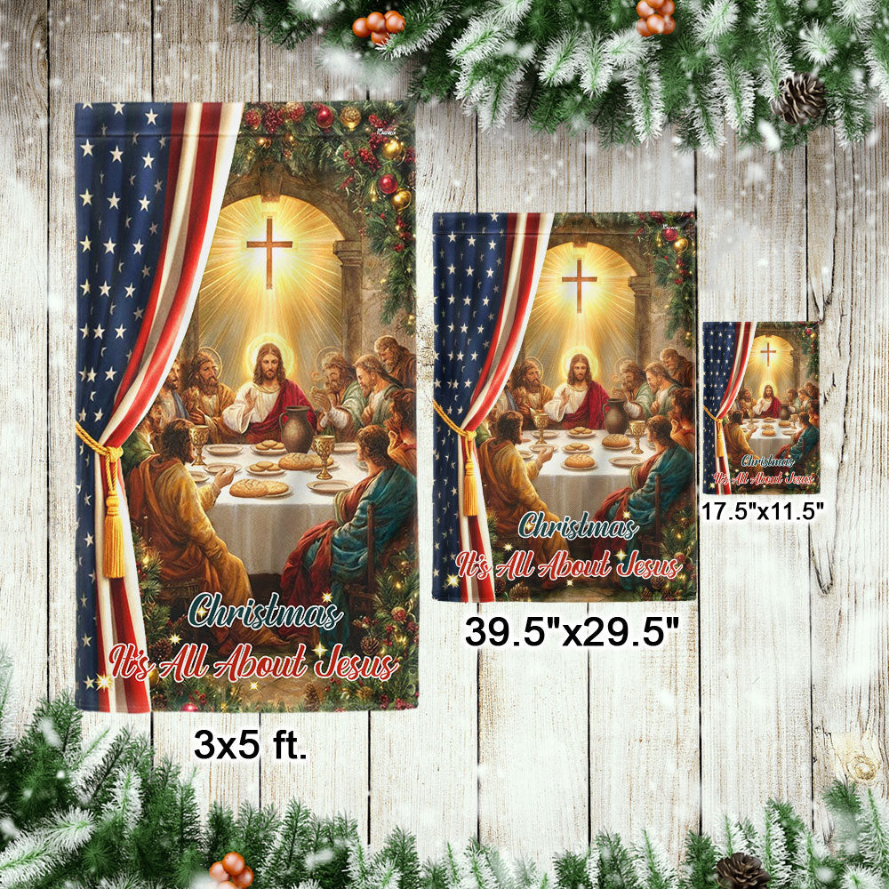Christ Christmas Flag | It’s All About Jesus Faith Holiday Decor