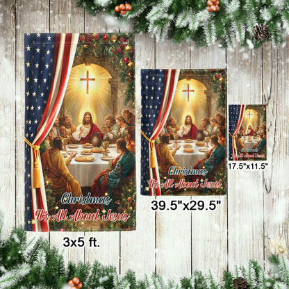 Christ Christmas Flag | It’s All About Jesus Faith Holiday Decor