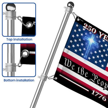 Patriotic 250 Years of Blessing, We The People 1776 2026 American Grommet Flag