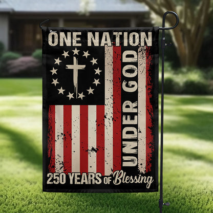 One Nation Under God 250 Years of Blessing 1776 2026 Patriotic Flag