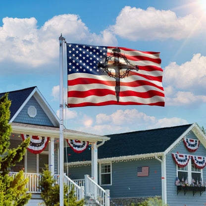 Christ America Patriot Grommet Flag, 250 Years Blessing Nation Under God