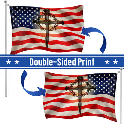 Christ America Patriot Grommet Flag, 250 Years Blessing Nation Under God