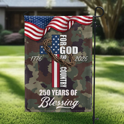 For God Country 250 Years of Blessing Flag, Patriotic 1776 2026 USA Flag