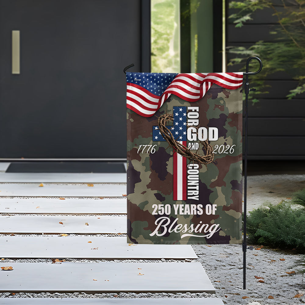 For God Country 250 Years of Blessing Flag, Patriotic 1776 2026 USA Flag