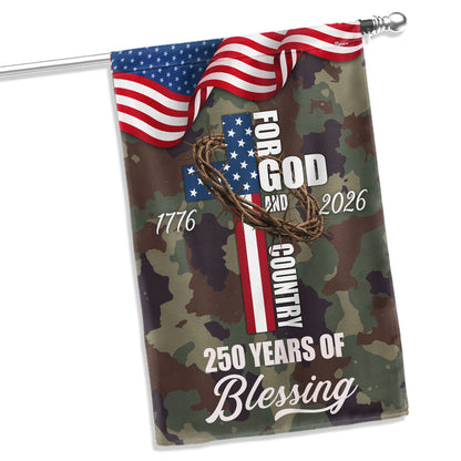 For God Country 250 Years of Blessing Flag, Patriotic 1776 2026 USA Flag