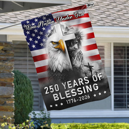 250 Years of Blessing Nation Under God, 1776 2026 American Outdoor Flag
