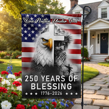 250 Years of Blessing Nation Under God, 1776 2026 American Outdoor Flag