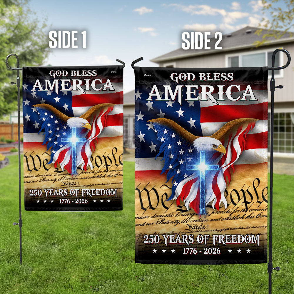 Patriotic God Bless America Flag, 250 Years of Freedom We The People Flag