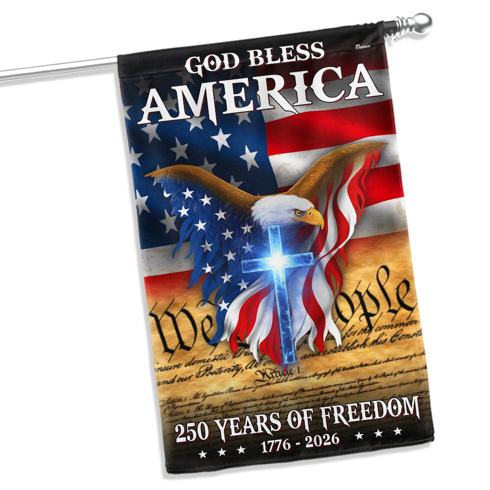 Patriotic God Bless America Flag, 250 Years of Freedom We The People Flag