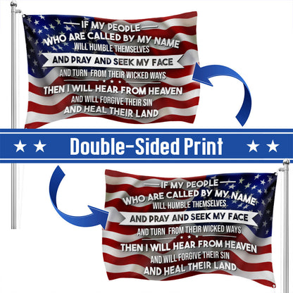 Patriotic Christ American Flag, If My People Called By My Name Grommet Flag