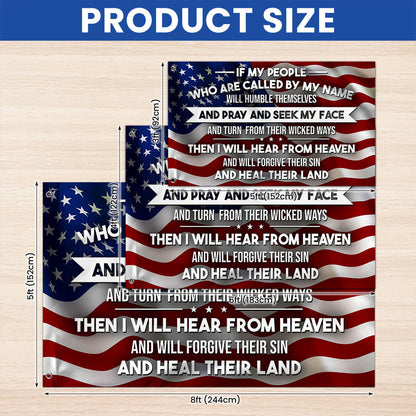 Patriotic Christ American Flag, If My People Called By My Name Grommet Flag