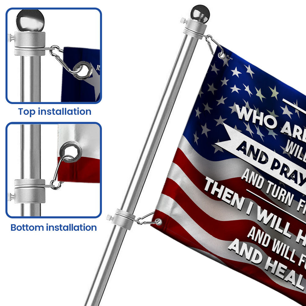 Patriotic Christ American Flag, If My People Called By My Name Grommet Flag