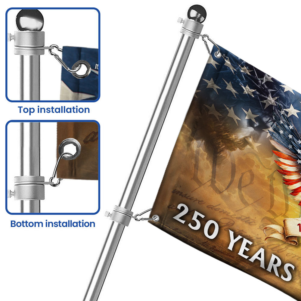Patriotic 250 Years of Blessing 1776 2026 Grommet Flag, We The People God American Flag
