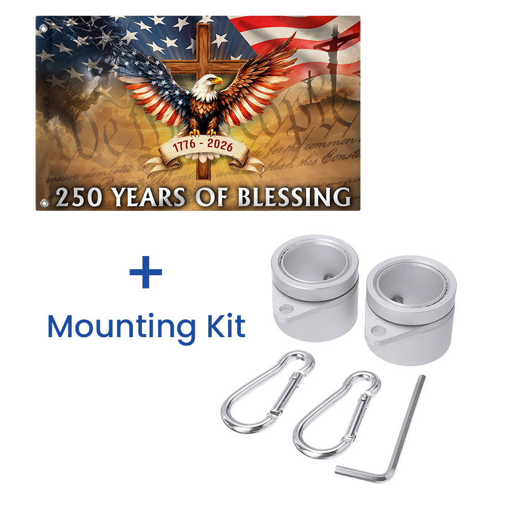 Patriotic 250 Years of Blessing 1776 2026 Grommet Flag, We The People God American Flag