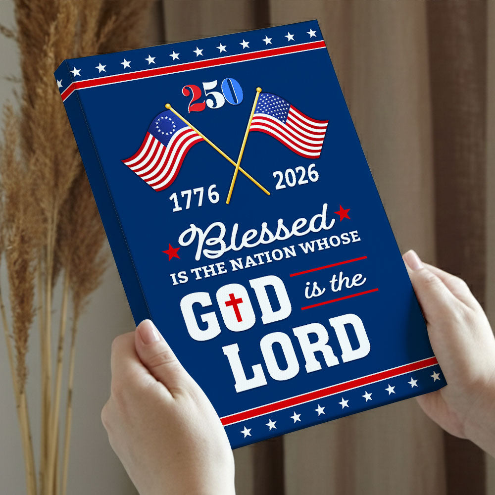 Patriotic 250 Years of Christian Canvas Wall Art with Painting American Flag