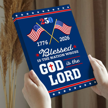 Patriotic 250 Years of Christian Canvas Wall Art with Painting American Flag