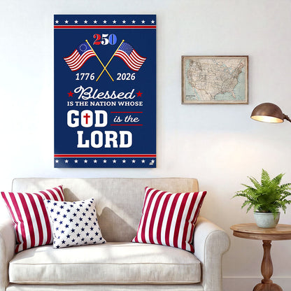 Patriotic 250 Years of Christian Canvas Wall Art with Painting American Flag