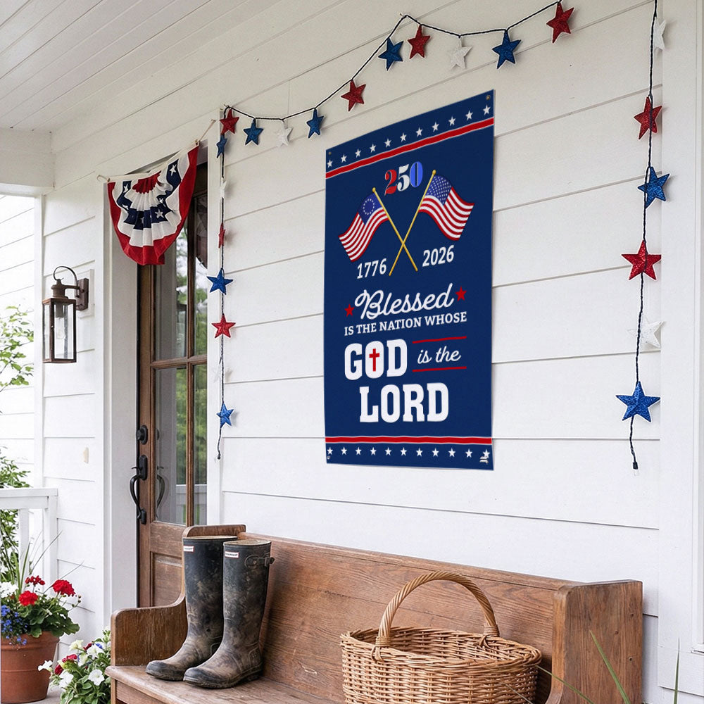 Patriotic 250 Years of Christian Canvas Wall Art with Painting American Flag