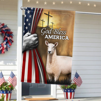Flagwix Patriotic Sheep Garden Flag, Sheep God Bless American Flag Decor for 250 Years