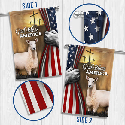 Flagwix Patriotic Sheep Garden Flag, Sheep God Bless American Flag Decor for 250 Years
