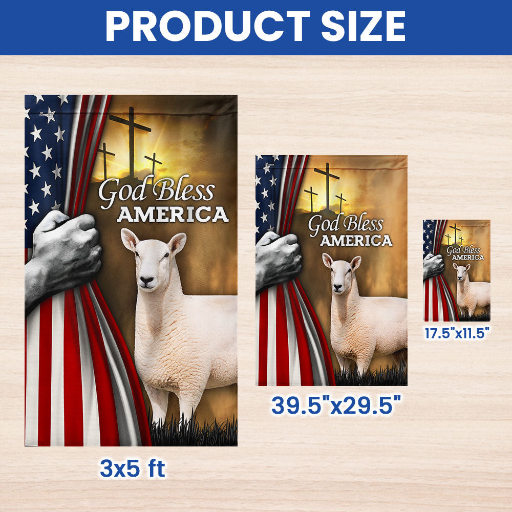 Flagwix Patriotic Sheep Garden Flag, Sheep God Bless American Flag Decor for 250 Years