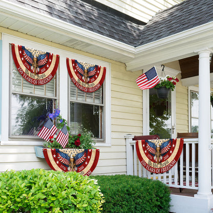 Patriotic Christian American Fan Flag, 250 Years of Freedom Eagle Cros 1776 2026 Flag Decor