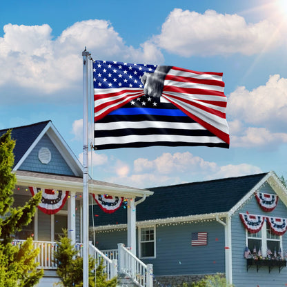 Patriotic Police The Thin Blue Line American Flag