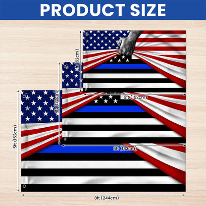 Patriotic Police The Thin Blue Line American Flag