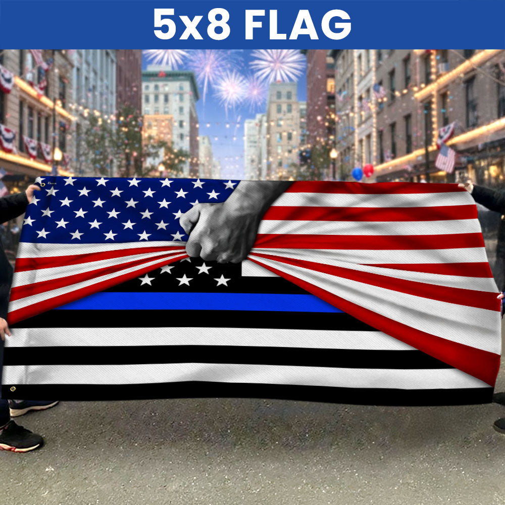 Patriotic Police The Thin Blue Line American Flag