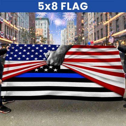 Patriotic Police The Thin Blue Line American Flag