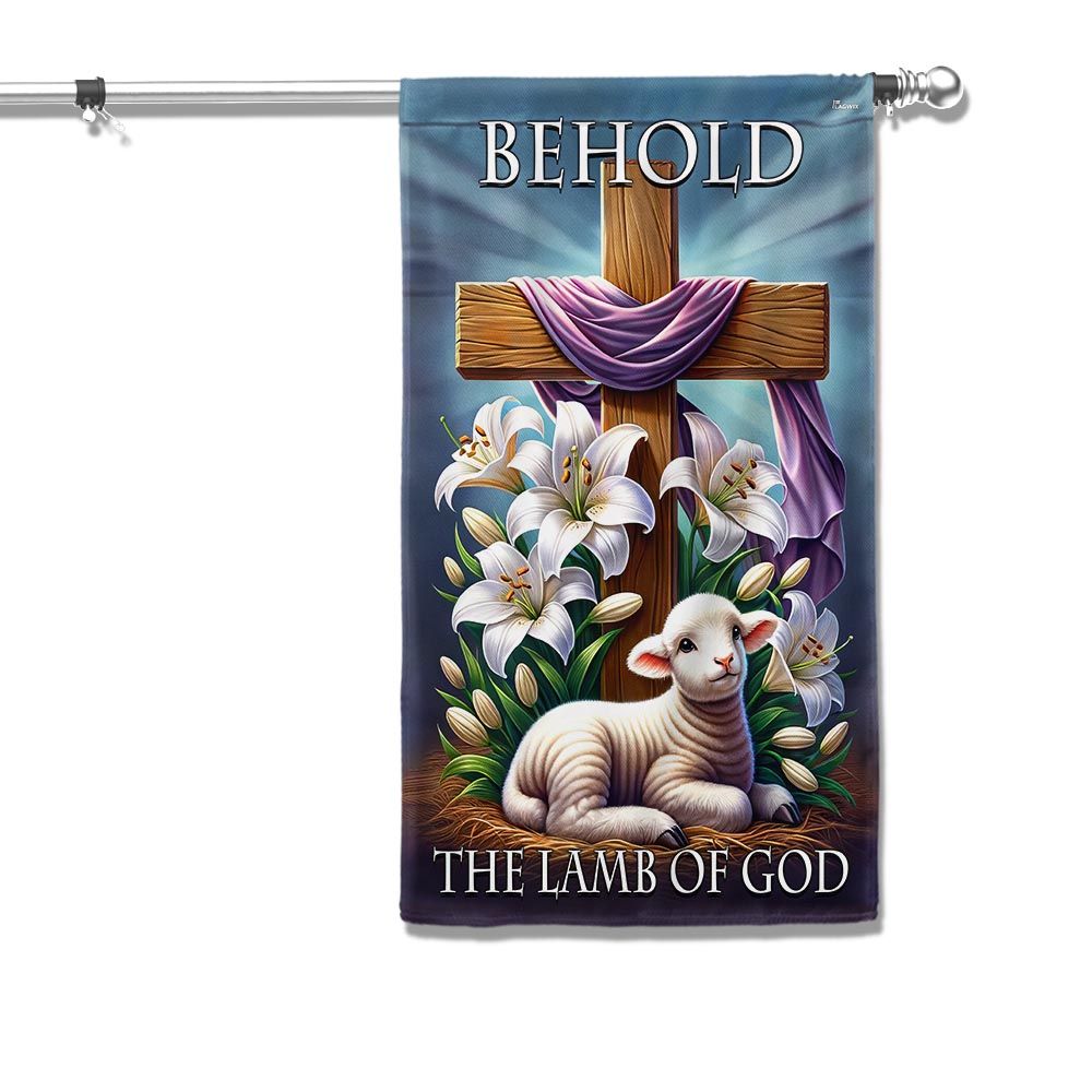 FLAGWIX  Easter Day Christian Cross Behold The Lamb Of God Flag