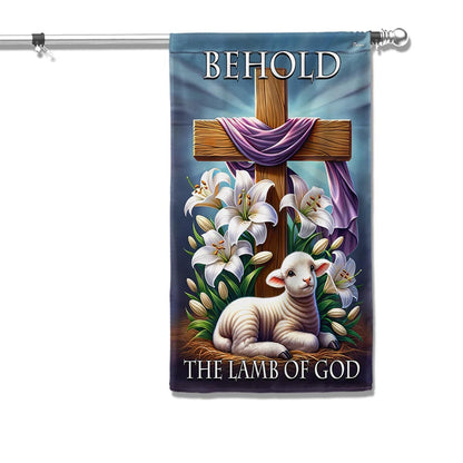 FLAGWIX  Easter Day Christian Cross Behold The Lamb Of God Flag