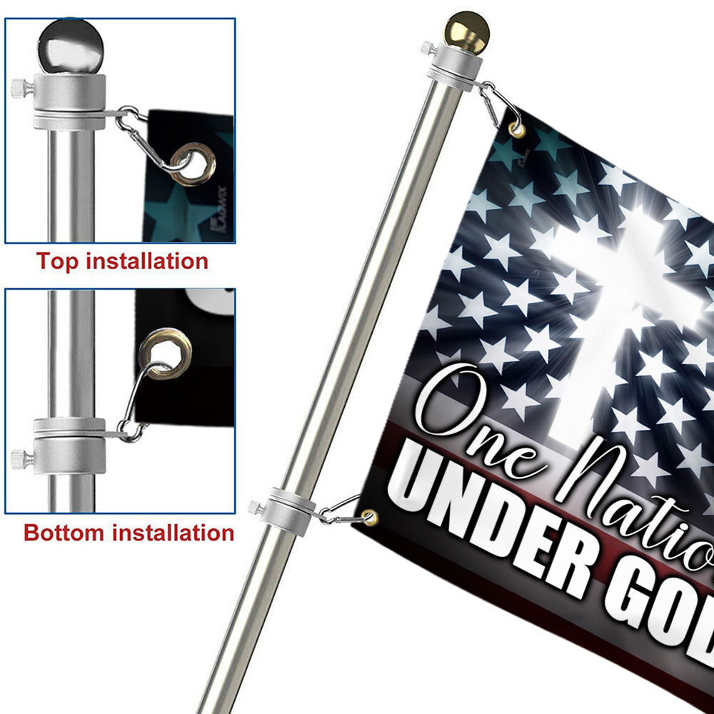 Christian Cross American Grommet Flag One Nation Under God
