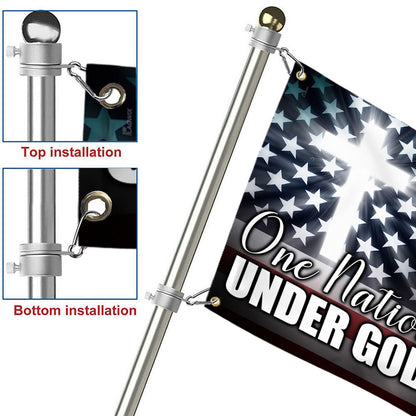 Christian Cross American Grommet Flag One Nation Under God