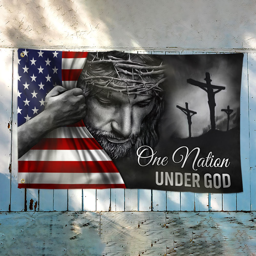 One Nation Under God Flag - Patriotic Grommet Flag Gift for Faithful Hearts & Home Decor