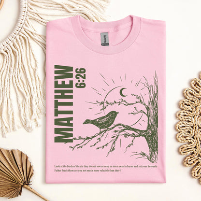 Look At The Birds Of The Air They Do Not Sow Or Reap Or Store Away In Barns And Yet Your Heavenly Father Feeds Them Are You Not Much More Valuable Than They Matthew 6.26 01
