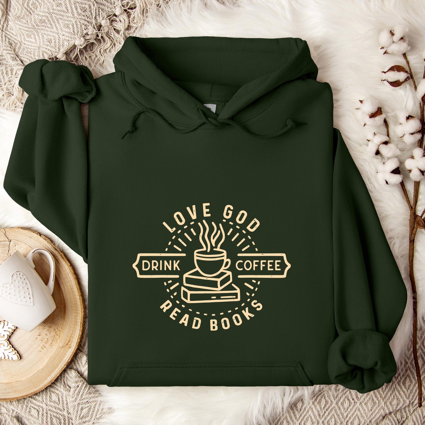 Love God Drink Coffee Read Books Hoodie