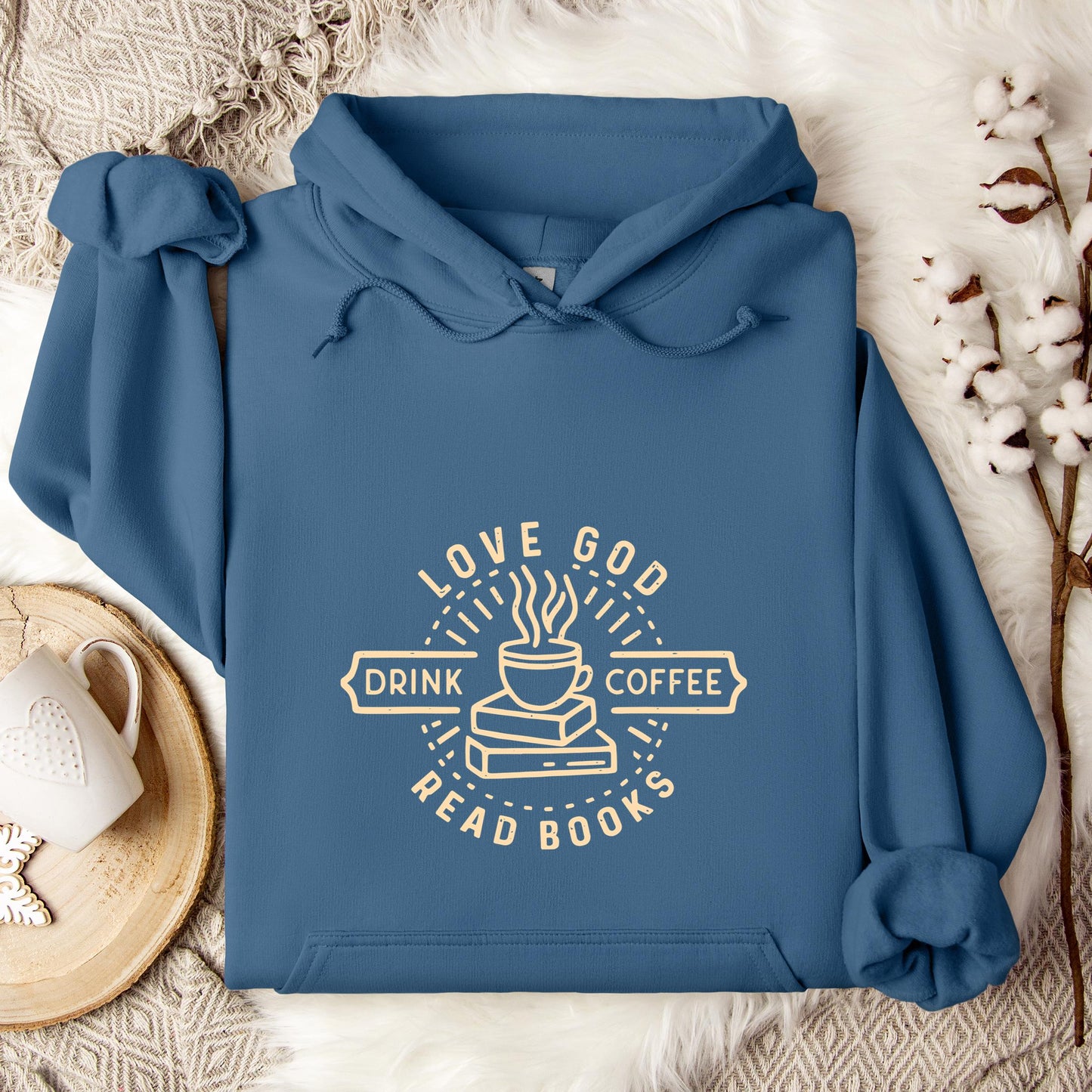 Love God Drink Coffee Read Books Hoodie