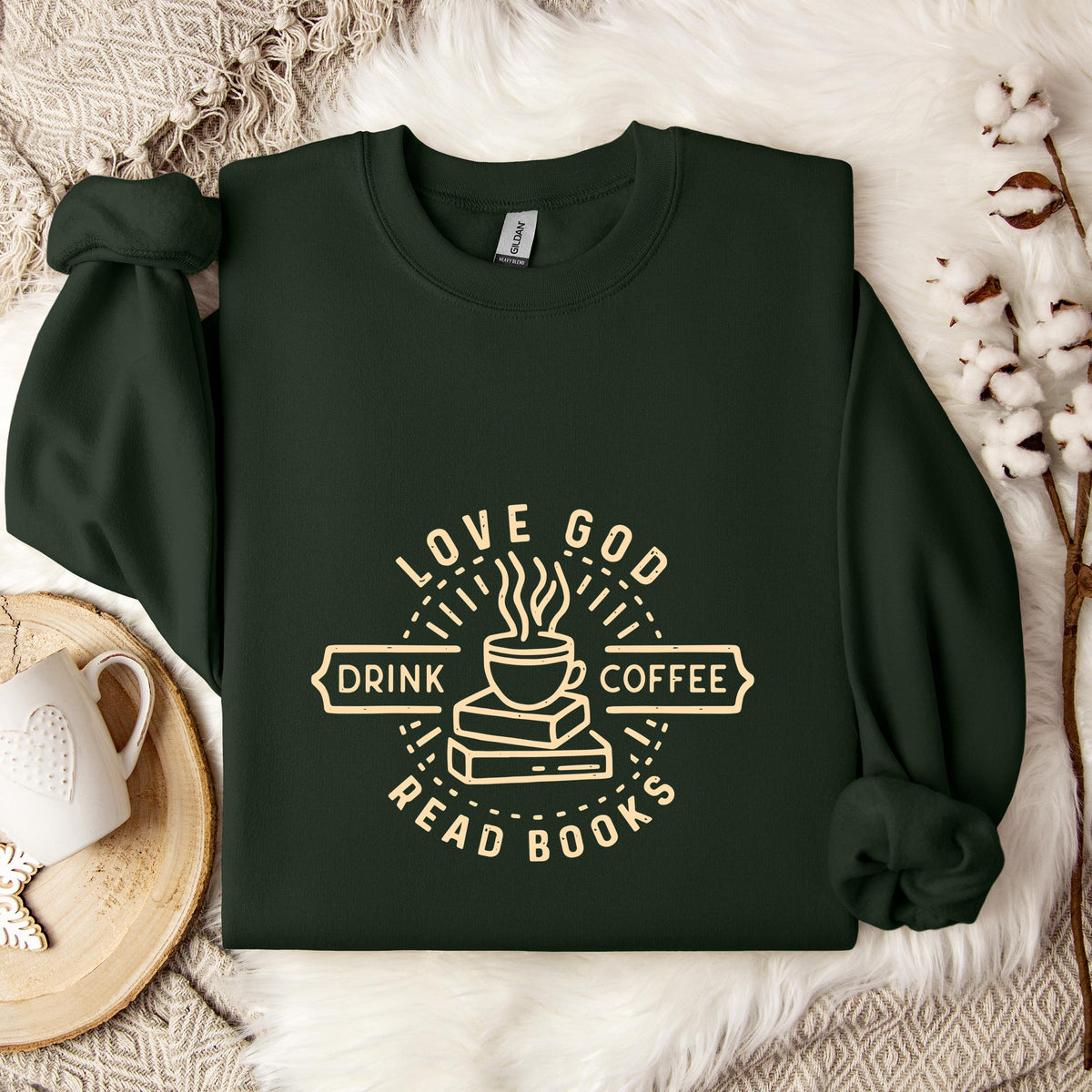 Love God Drink Coffee Read Books Sweatshirt