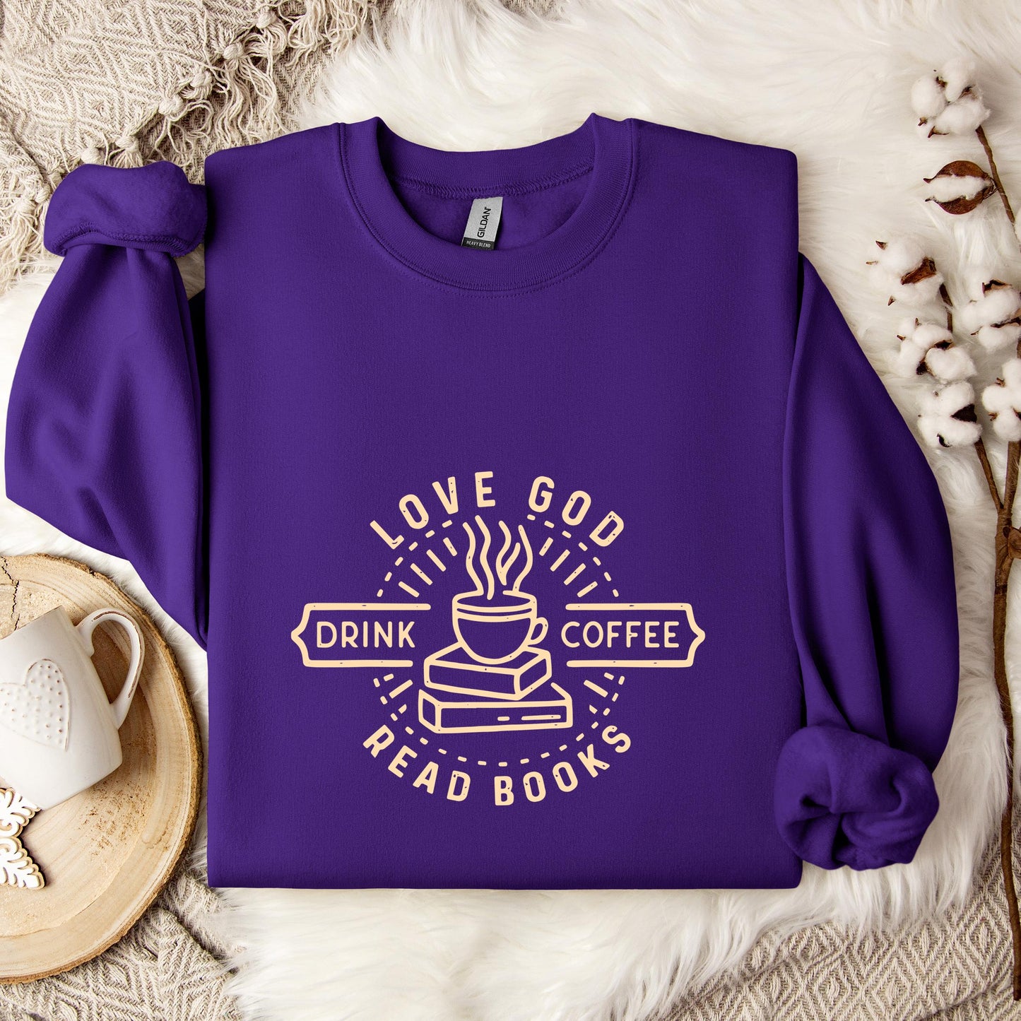 Love God Drink Coffee Read Books Sweatshirt