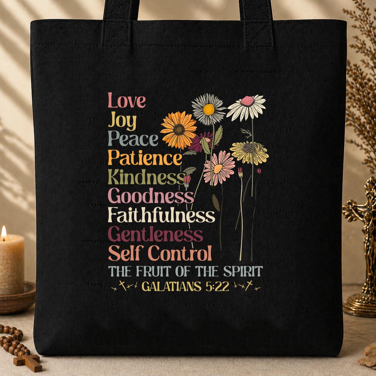 Love Joy Peace Patience Galatians 5.22 Tote Bag
