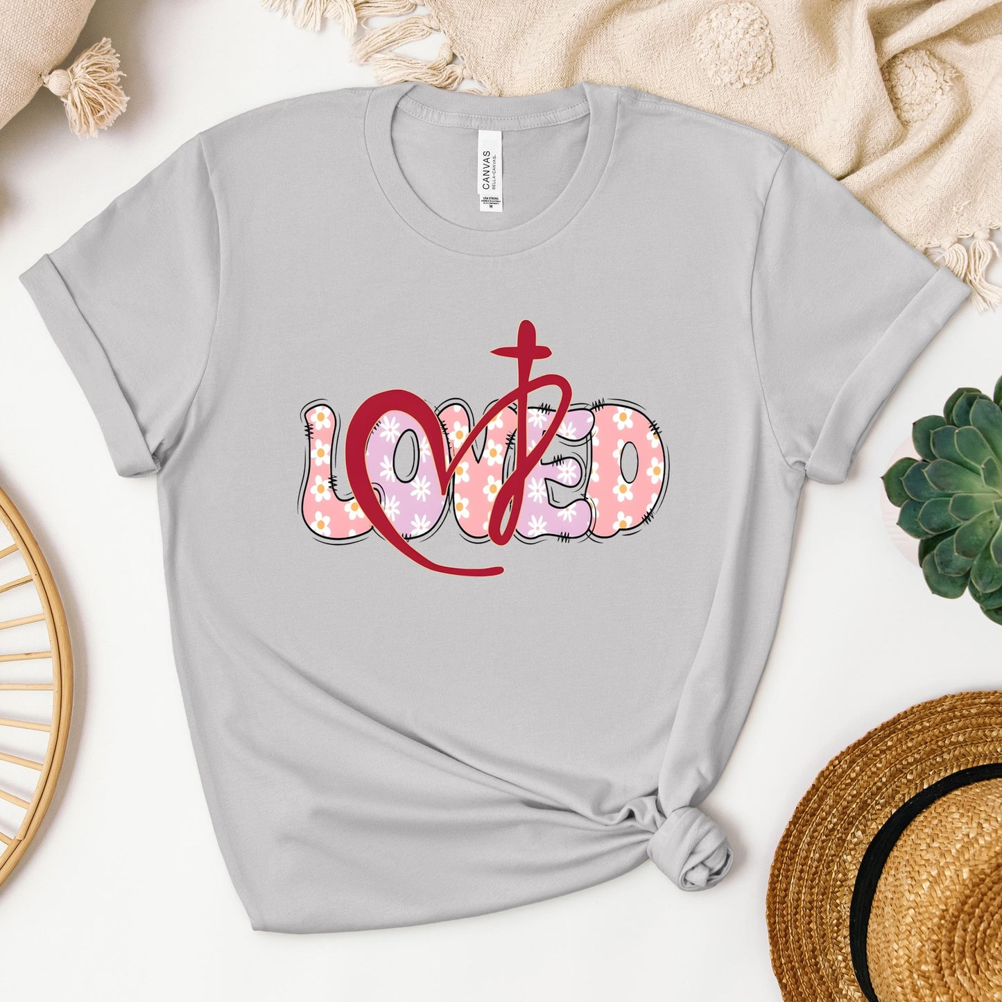Loved Floral Cross