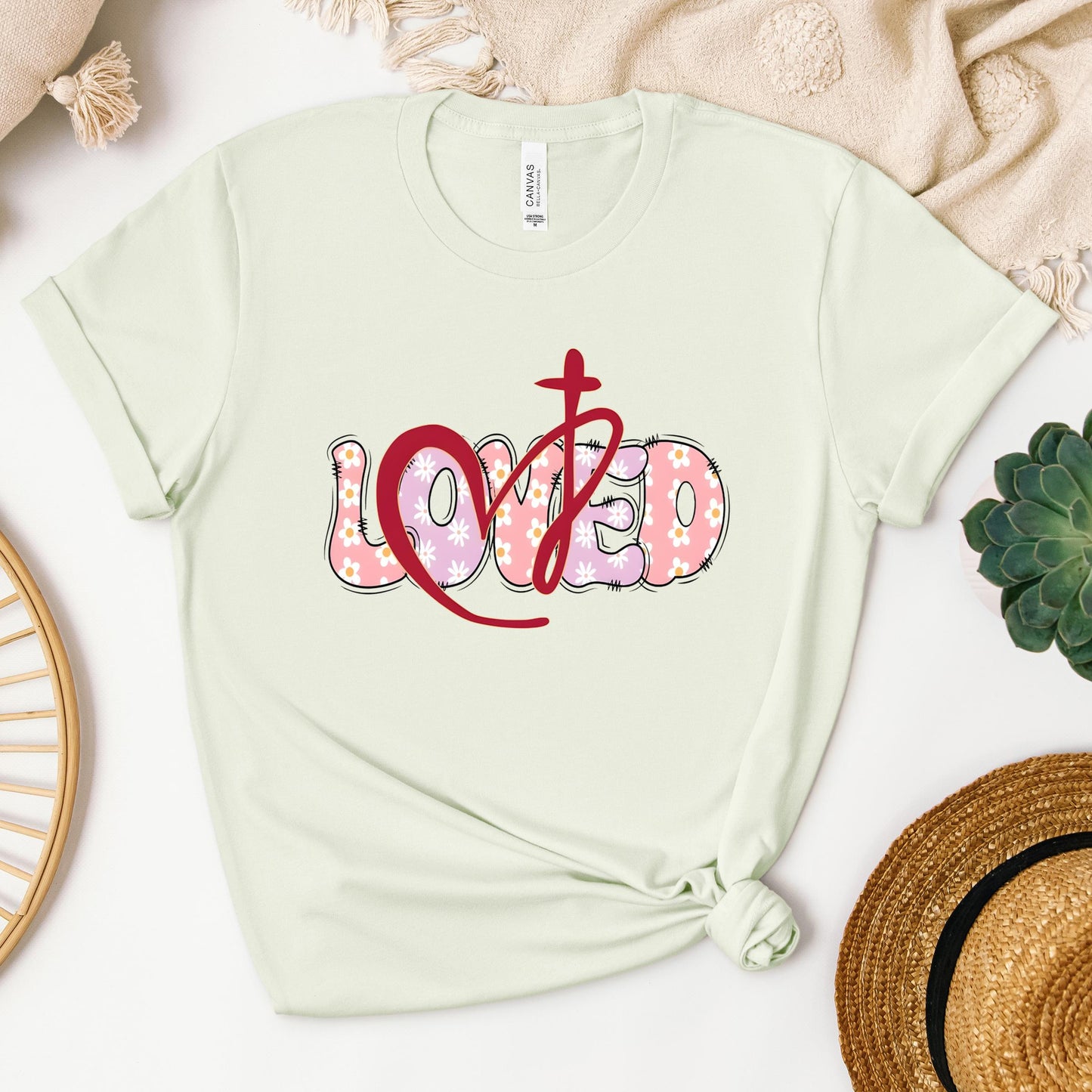 Loved Floral Cross