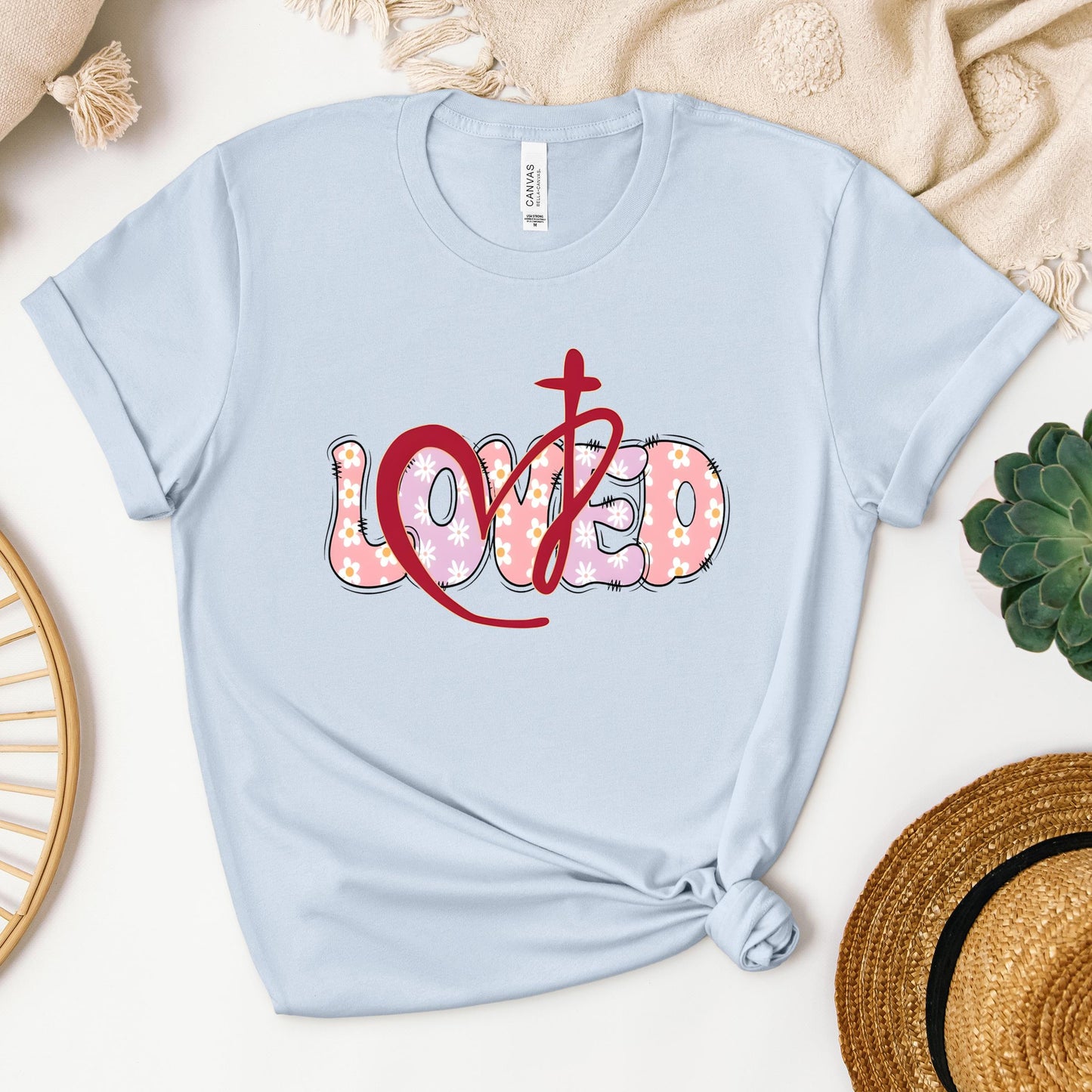 Loved Floral Cross